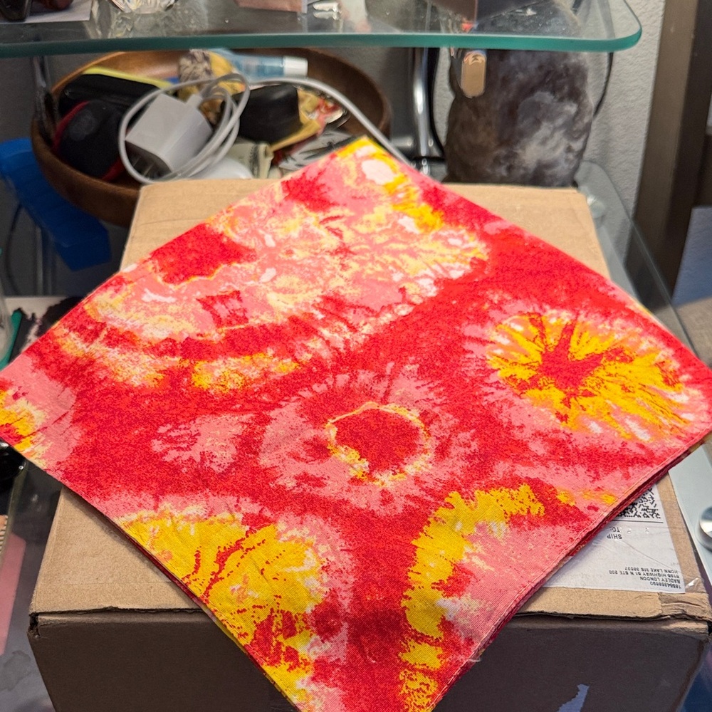 Vibrant Tie-Dye Fabric Square